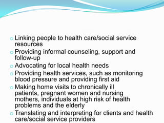 THE role of community mental health workers\ | PPTX