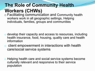 The Role Of Community Mental Health Workers\
