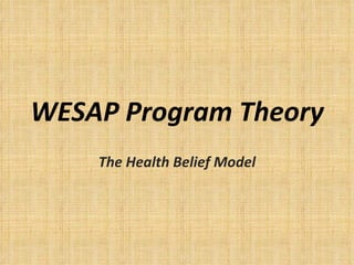 WESAP Program Theory The Health Belief Model 