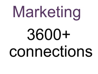 Marketing 3600+ connections 