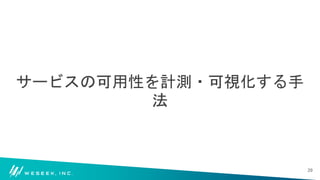 サービスの可用性を計測・可視化する手
法
29
 