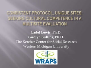 Ladel Lewis, Ph.D.
Carolyn Sullins, Ph.D.
The Kercher Center for Social Research
Western Michigan University

 