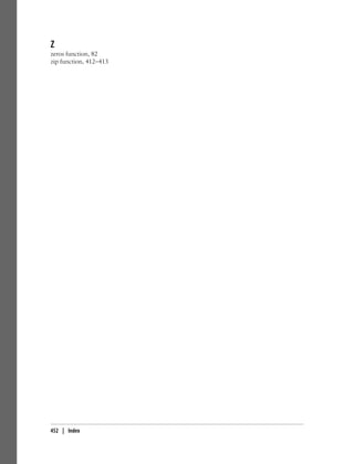 Z
zeros function, 82
zip function, 412–413
452 | Index
 