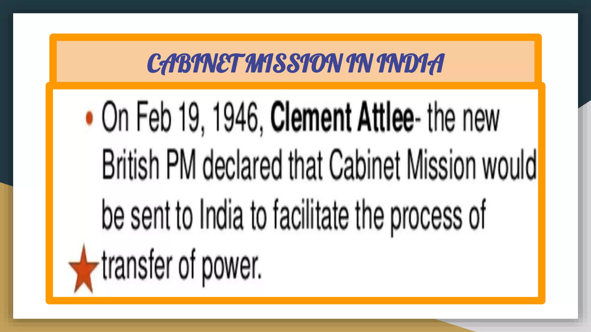 CABINET MISSION IN INDIA
 
