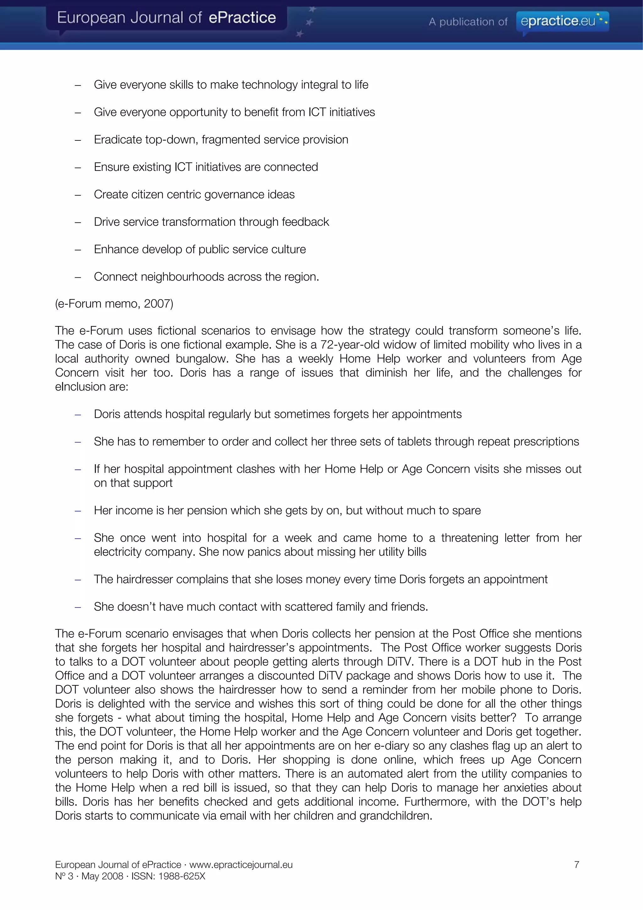 Creating a regional agency to foster eInclusion: the case of South Yorkshire, UK