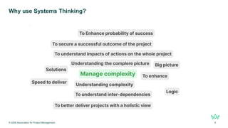Why use Systems Thinking?
© 2026 Association for Project Management 8
 