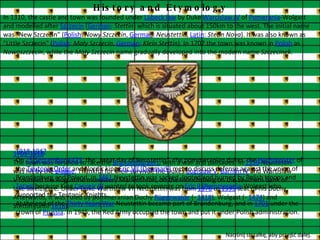 History and Etymology In 1310, the castle and town was founded under  Lübeck law  by Duke  Warcislaw IV  of  Pomerania -Wolgast and modelled after  Szczecin  ( German :  Stettin ) which is situated about 150km to the west. The initial name was "New Szczecin" ( Polish :  Nowy Szczecin ,  German :  Neustettin ,  Latin :  Stetin Nova ). It was also known as "Little Szczecin" ( Polish :  Mały Szczecin ,  German :  Klein Stettin ). In 1707 the town was known in  Polish  as  Nowoszczecin , while the  Mały Szczecin  name gradually developed into the modern name  Szczecinek . 1701-1918 The town was fortified to face the  Brandenburgers , with a wall and palisades. In  1356  Neustettin was hit by the  plague . Thankful for their survival, the Dukes  Bogislaw V ,  Barnim IV  and Wartislaw V founded the Augustine monastery Marienthron, on the Mönchsberg on the southern bank of lake Streizigsee. Under Duke Wartislaw VII Neustettin was from  1376  to  1395  seat of his Duchy. Afterwards, it was ruled by pommeranian Duchy  Rügenwalde  (-  1418 ), Wolgast (-  1474 ) and Stettin (until  1618 ). 1918-1947 On  15 September   1423 , the „great day of Neustettin“, the pommeranian dukes, the  Hochmeister  of the  Teutonic Order  and Nordic king  Eric VII (Denmark)  met to discuss defense against the union of Brandenburg and Poland. In  1461  Neustettin was sacked, looted and burned by Polish troops and  Tatars  because King  Casimir IV  wanted to took revenge on  Eric II (Pommerania -Wolgast who supported the Teutonic Knights. At the end of the  Thirty Years War  Neustettin became part of Brandenburg, and in  1701  under the crown of  Prussia . In 1945, the Red Army occupied the town and put it under Polish administration. Naciśnij strzałkę, aby przejść dalej.  Naciśnij strzałkę, aby przejść dalej.  