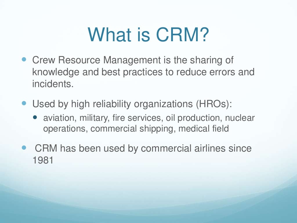 Crew Resource Management