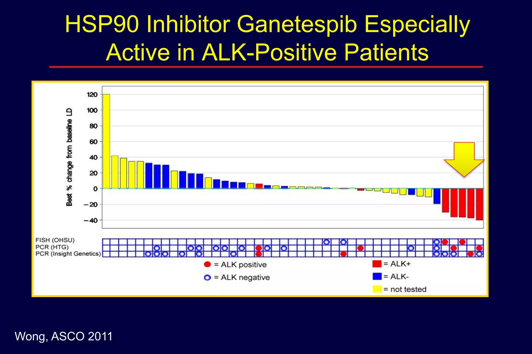 HSP90 Inhibitor Ganetespib Especially
Active in ALK-Positive Patients

Wong, ASCO 2011

 