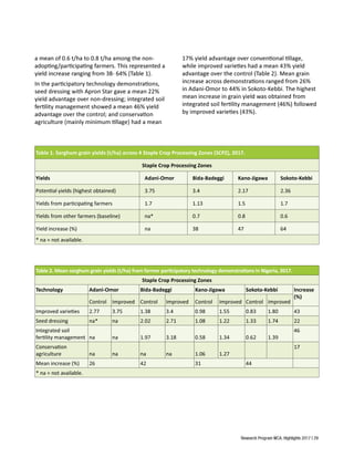 West and Central Africa (WCA) Annual Report 2017 : Assisting farmers with best practices and capacity building in Nigeria