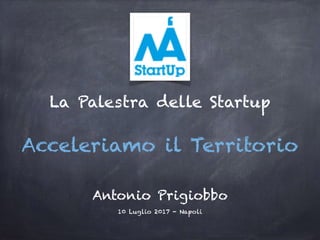 Acceleriamo il Territorio
Antonio Prigiobbo
La Palestra delle Startup
10 Luglio 2017 - Napoli
 