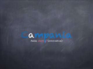 delle startup (innovative)
Campania
 
