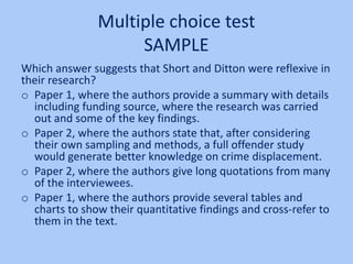 research methods multiple choice