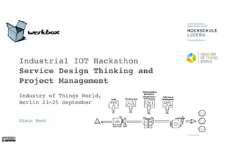 Service Design Thinking
A new approach to deliver:
... the right information,
Industrial IOT Hackathon
Service Design Thinking and
Project Management
Industry of Things World,
Berlin 23-25 September
Shaun West
 