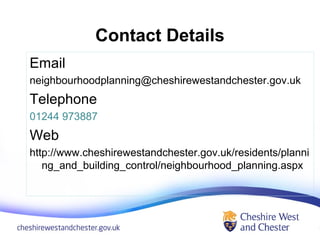 Cheshire West & Cheshire Neighbourhood Planning presentation