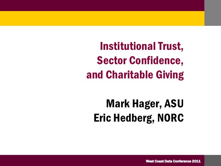 Institutional Trust Sector Confidence And Charitable Giving