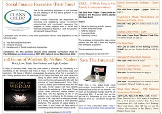 Social Finance Executive (Part-Time)                                                   FREE... 8 Week Course On Schull Community College - Open
                                                                                                                   Day
                                                                                          Family Communications
                                                                                                                                          Feb 26th from 2.30pm - 4.30pm. Details on
                                   Due to the continuing expansion of our business
                                   we are seeking to ﬁll the above position in  our Feb 22nd from 7:30pm - 10pm, (with tea                page 6.
                                   Munster region.                                  break) in the Resource Centre, Bantry
                                                                                    (Old Gael Scoil).                                     Engineer’s Week Workshops At
                                   Social Finance Executives are responsible for                                                          Blackrock Castle, Cork
                                   sourcing and assessing  social investment Topics
                                   opportunities  and  continually reviewing the                                                          Feb 27th - Mar 4th. For further details CLICK
                                   progress of those projects from  a social and • Better lip listening skills for parents                HERE.
                                   ﬁnancial perspective. Based in Cork the position • Health stress and drugs
                                   will demand frequent travel.                     • Offer for children
                                                                                                                                          Global Cities Week - Cork
                                                                                    • Love and Limits
Candidates who will have a third level qualiﬁcation should have experience in the • Resolving conﬂict                                     Feb 29th, Crane Lane Theatre, Cork City.
following areas:                                                                                                                          For further details see page 21.
                                                                                    The emphases is to provide a place where
a)   New Business Development                                                       parents can feel free to learn and explore
                                                                                                                                          Car Boot Sale
b)   Financial Analysis                                                             their strengths as parents.
c)   Development of Social Investment Approaches .                                                                                        Mar 4th at 11am at the Sailing Centre,
                                                                                    The atmosphere is informal.                           Schull. €10 per car. Further details on: 086 875
Candidates for this position should send detailed curriculum vitae to                                                                     8652.
Paul O’Sullivan, pos@clanncredo.ie REF: SFE, before 5 pm on March 2nd, 2012.  Contact Margaret on: 087 246 1311
                                                                                                                                          Glengarriff Free Spirit Festival
108 Gems of Wisdom By Nelline Naidoo Save The Internet!                                                                                   Mar 14th - 18th. Music & Craic!
          Peace, Love, Truth, Non-Violence and Right Conduct
                                                                                                                                          Schull Community Council - St.
In days of troubled times, when the road ahead is shrouded by uncertainty it is                                                           Patrick’s Day Parade
comforting to be reminded that there is hope. A book of glimmering hope and
inspiration, 108 Gems of Wisdom encapsulates the essence of all that is wonderful in                                                      Mar 17th. For further details see page 24.
life. Finding guidance from the teachings of Sri Sathya Sai Baba, this book came into
                                         being to show others the path towards a                                                          Run West Cork
                                         more worthwhile and successful life with the
                                         practice of moral development. Truth, Right                                                      Mar 17th. All proceeds to local schools & Schull
                                         Conduct, Peace, Non-Violence and Love: the                                                       Community Hospital. Details on page 25.
                                                                                          Right now, a new global treaty could
                                         ﬁve basic human values that have directly        encourage corporations to police
                                         inﬂuenced the substance of this book. These      everything that we do on the Internet. Last     West Cork Music - RTÉ National
                                         values, when practiced, weave threads of         week we successfully pushed back the US         Symphony Orchestra
                                         total bliss into the tapestry of life. It will   censorship bills - if we act now, we can
                                         awaken your inner-being to the beauty and        get the EU Parliament to bury this new          April 14th, 8pm, City Hall, Cork. Brahms -
                                         the joys of life. Use them as stepping stones,   threat to all of us - click below to sign the   Piano Concerto No. 1 in D minor & Symphony
                                         as a loving nudge towards a more peaceful        petition:                                       No. 4 in E minor. Tickets: €15, €20, €23
                                         existence. The genesis of peace begins in                                                        (concessions €12, €18, student €10). Booking:
                                         your heart, in your home, let these gems of      Join in this campaign here: http://             West Cork Music, 1850 788 789, 027 527 88.
                                         scintillating words of wisdom be your guide.     www.avaaz.org/en/stop_acta_spread/?sbc          Tickets also available at Pro Musica, Oliver
                                                                                                                                          Plunkett Street, Cork.
                                                To purchase book CLICK HERE                                                                                                                  4
 
