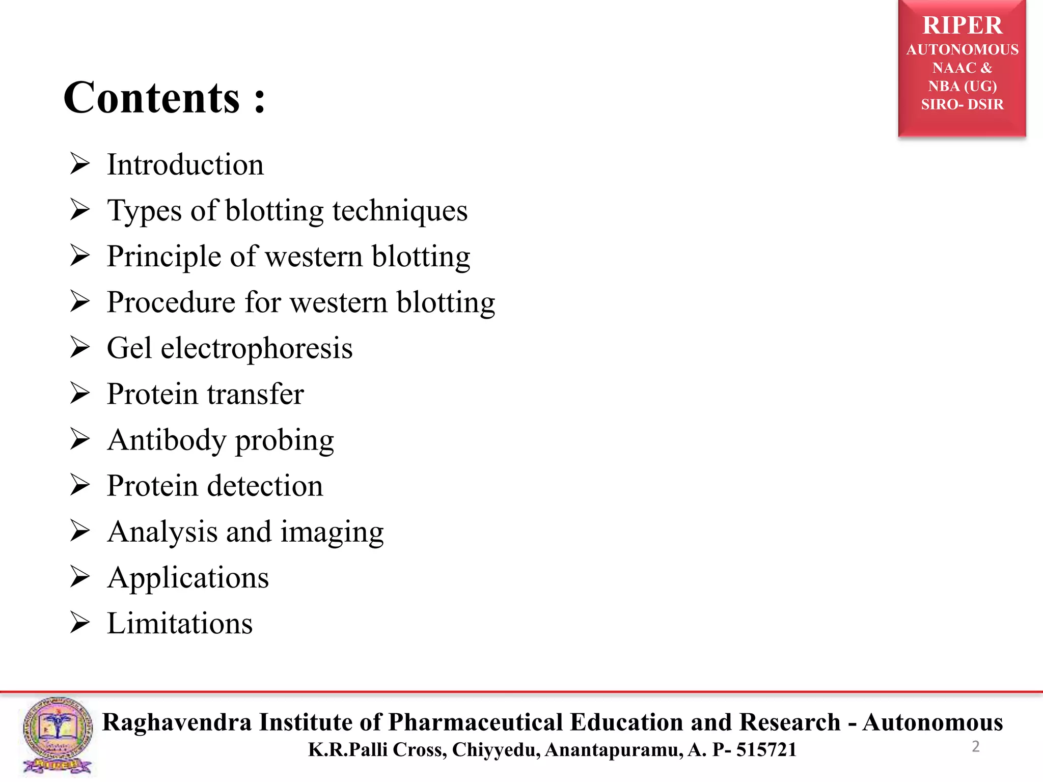 Western Blotting Technique. | PPTX
