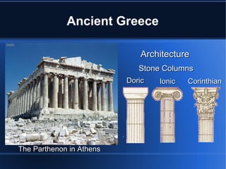 Ancient Greece Architecture Stone Columns   Doric Ionic Corinthian The Parthenon in Athens 