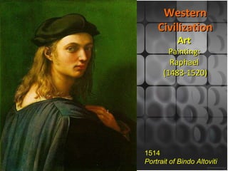 1514 Portrait of Bindo Altoviti Western Civilization Art  Painting:  Raphael  (1483-1520) 