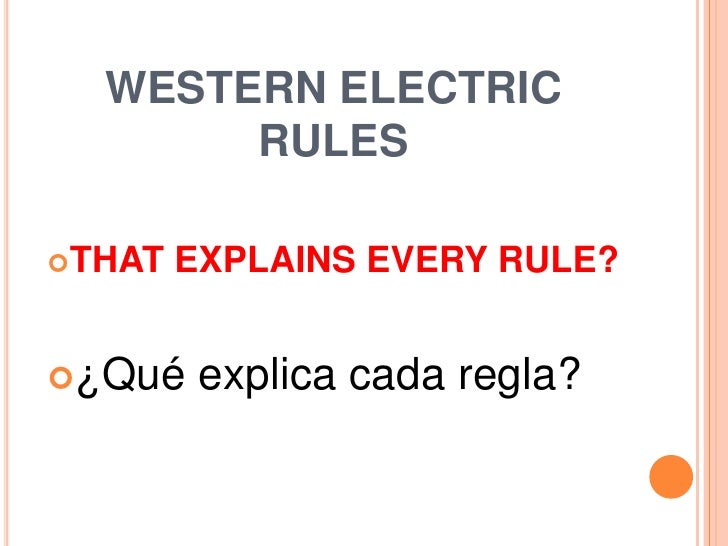 Western electric rules