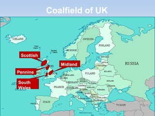 Coalfield of UK
Scottish
Pennine
South
Wales
Midland
 