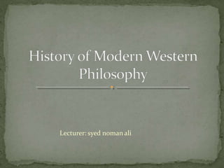 Lecturer: syed noman ali
 