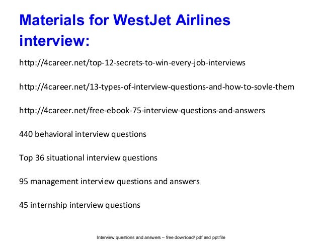 West Jet Airlines Interview Questions And Answers