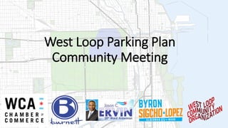 West Loop Parking Plan
Community Meeting
 