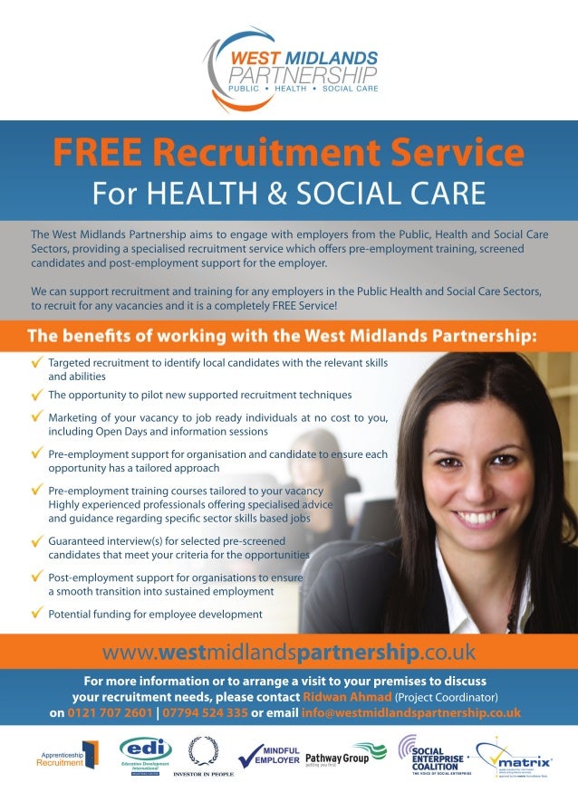 West Midlands Partnership - FREE Recruitment Service for Health and Social Care