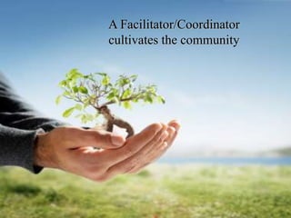 A Facilitator/Coordinator cultivates the community