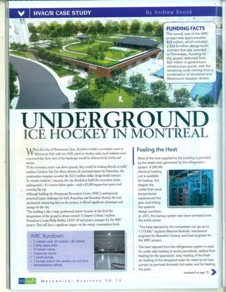 Westmount Arena -Mechanical Business Article