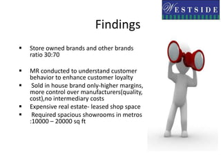 FindingsStore owned brands and other brands ratio 30:70