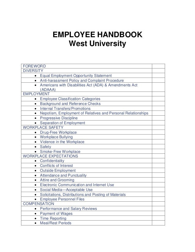 Anti Discrimination Policy Template West University Kansas City New Employee Manuel Anti Discrimination Policy Template West University Kansas City New Employee Manuel