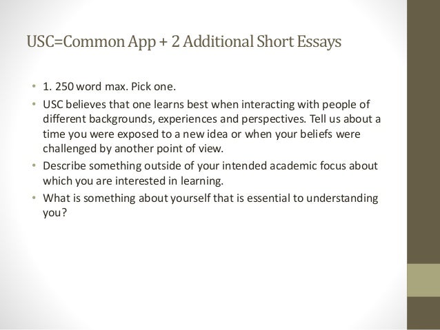 usc common app essay examples