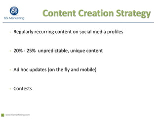 Seeding AccountsProcess of building up you initial user baseStart by inviting friends, family, colleagues, brand advocates. Export your Outlook contacts then filterA Facebook advertising campaign can dramatically expedite the process of building fans and likesAutomated software can help for Twitter such as Tweet Adder - tweetadder.com (but be careful with this)