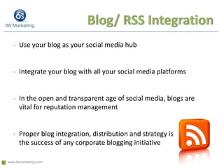  Blogger Outreach 	BenefitsBranding and word of mouth review from a thought leader in your industryTargeted relevant traffic to your site from the blogsNatural inbound links that will help with your website’s search engine rankings