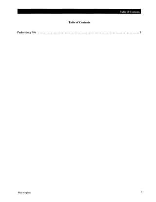 Table of Contents

Table of Contents

Parkersburg Site

West Virginia

0

0

0

0

0

0

0

0

0

0

0

0

0

0

0

0

0

0

0

0

0

0

0

0

0

0

0

0

0

0

0

0

0

0

0

0

0

0

0

0

0

0

0

0

0

0

0

0

0

0

0

0

0

0

0

0

0

0

0

0

0

0

0

0

0

0

0

0

0

0

0

0

3

1

 