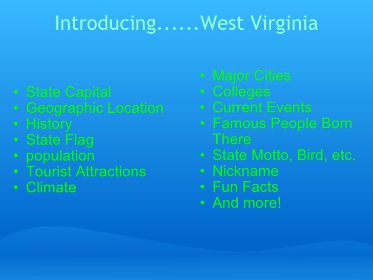 ++ Cool facts about west virginia