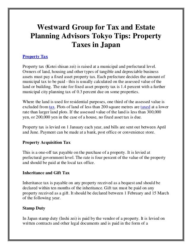 Westward Group for Tax and Estate Planning Advisors Tokyo Tips