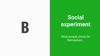 Social
experiment
What people chose for
themselves...
B
 