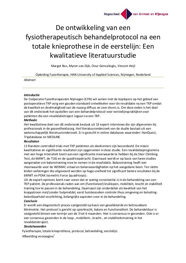 Wetenschappelijk artikel TKP Wetenschappelijk artikel TKP