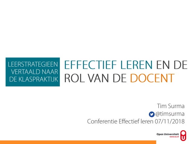 Wetenschap vh leren conferentie effectief leren | PPT