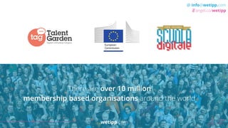 @ info@wetipp.com
angel.co/wetipp
There are over 10 million
membership based organisations around the world
wetipp.com
 