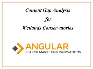 Content Gap Analysis
for
Wetlands Conservatories
 