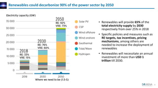 6
• Renewables will provide 65% of the
total electricity supply by 2030
respectively from over 25% in 2018
• Specific poli...