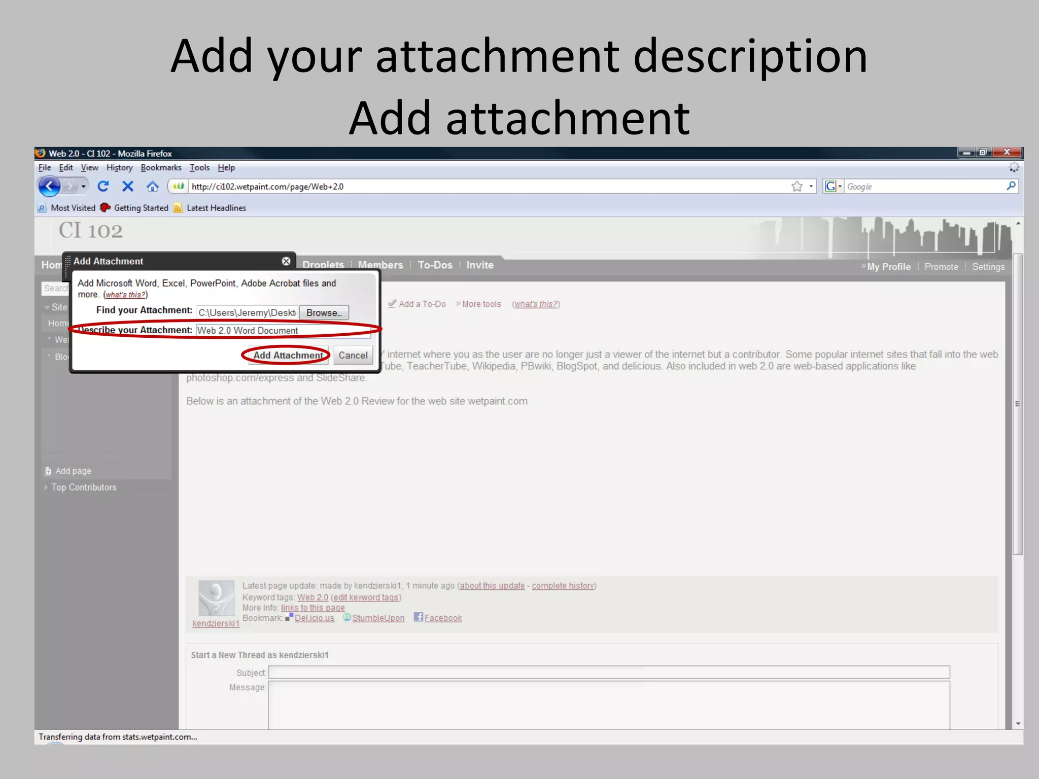 Add your attachment description Add attachment 