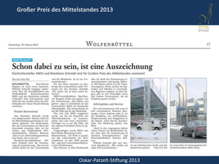 Oskar-Patzelt-Stiftung 2013
Großer Preis des Mittelstandes 2013
 