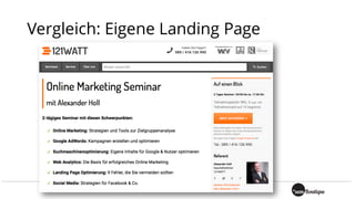Vergleich: Eigene Landing Page
 