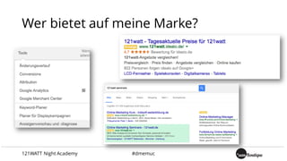 Wer bietet auf meine Marke?
121WATT Night Academy #dmemuc
 